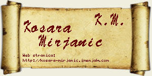 Kosara Mirjanić vizit kartica